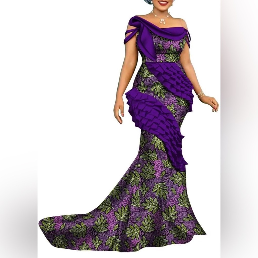 African Print Dresses for Women Wedding Lady Dashiki Party Dresses Cotton